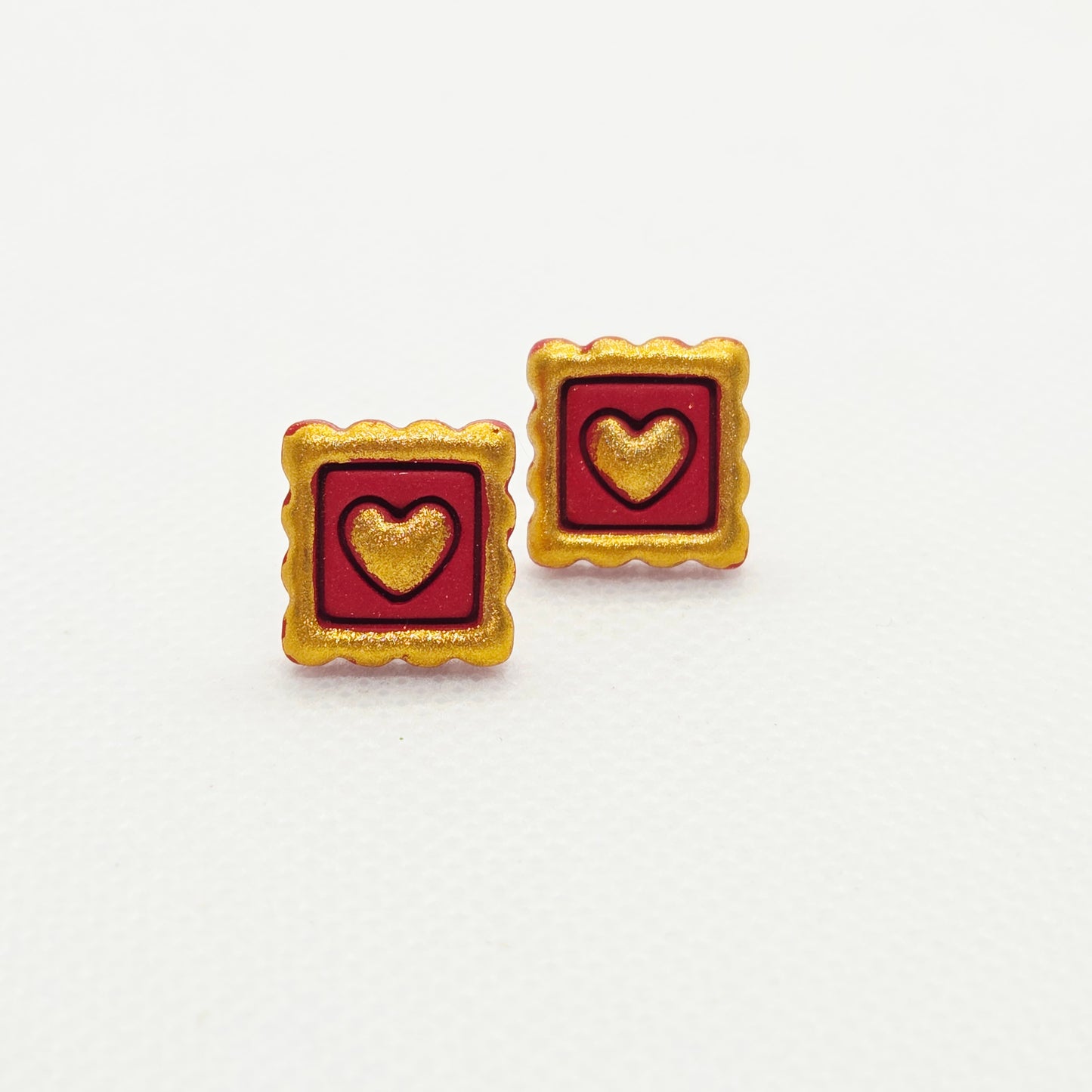 Heart Stamp Studs
