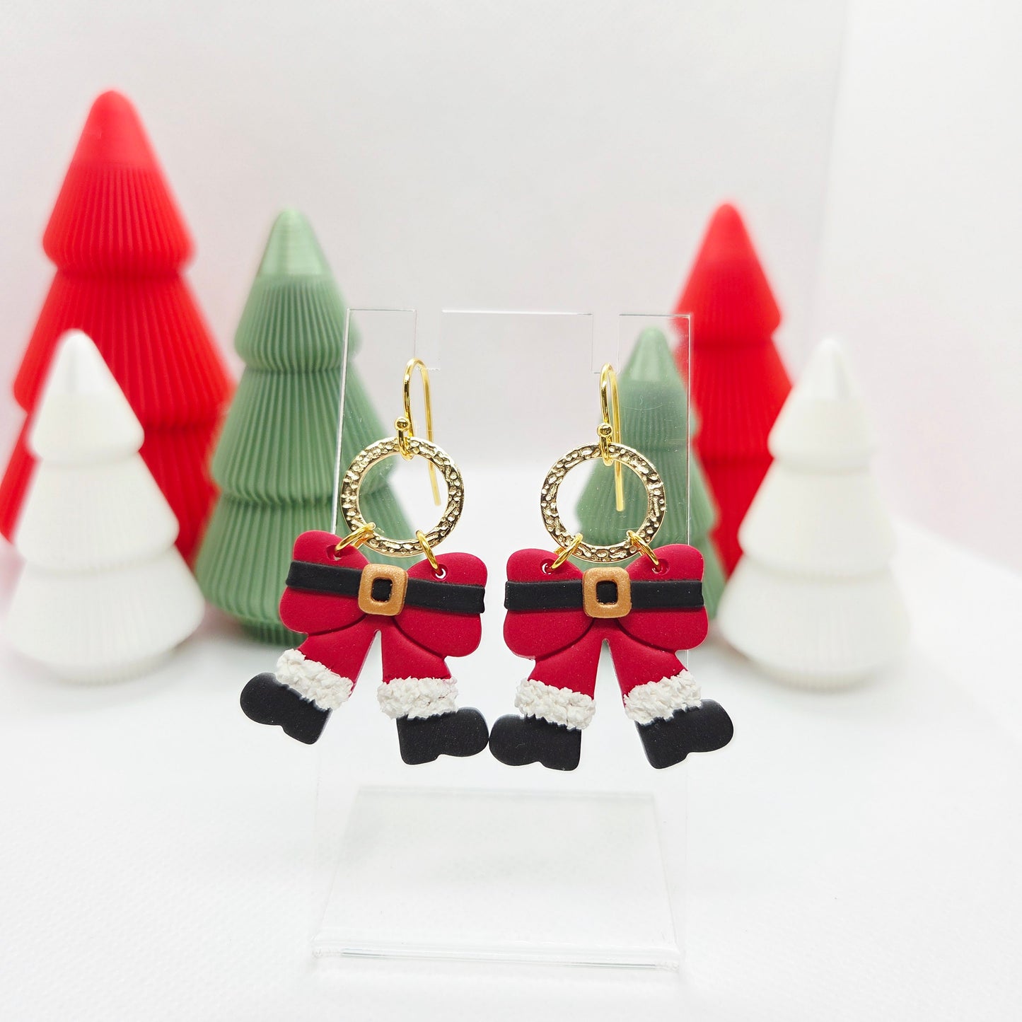 Santa Pants Bow Dangles