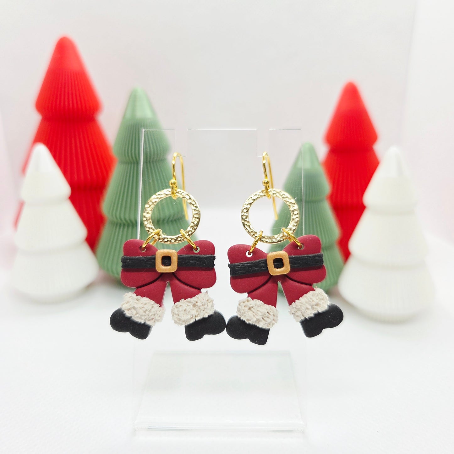 Santa Pants Bow Dangles