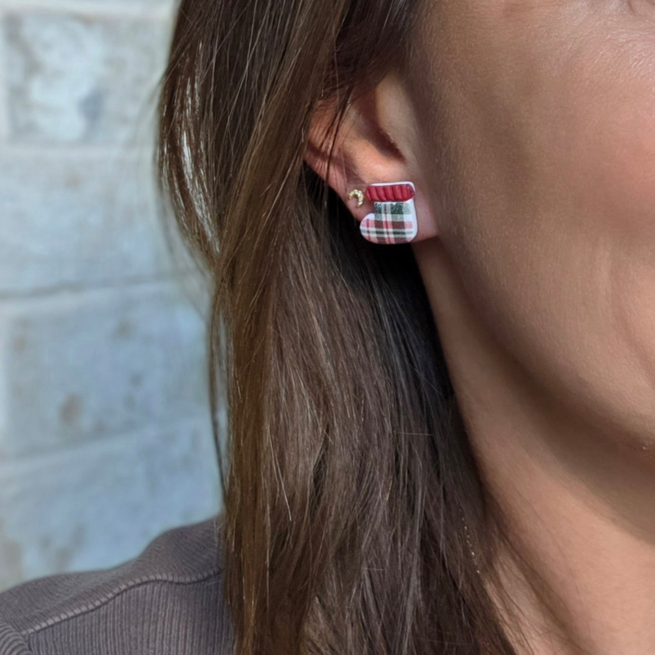 Vintage Plaid Winter Studs