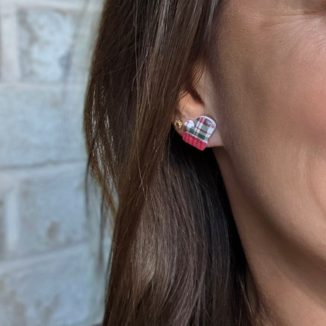 Vintage Plaid Winter Studs