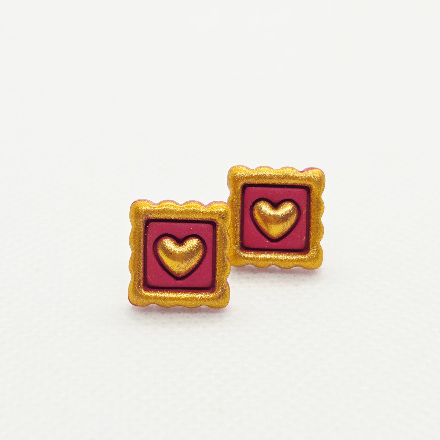 Heart Stamp Studs