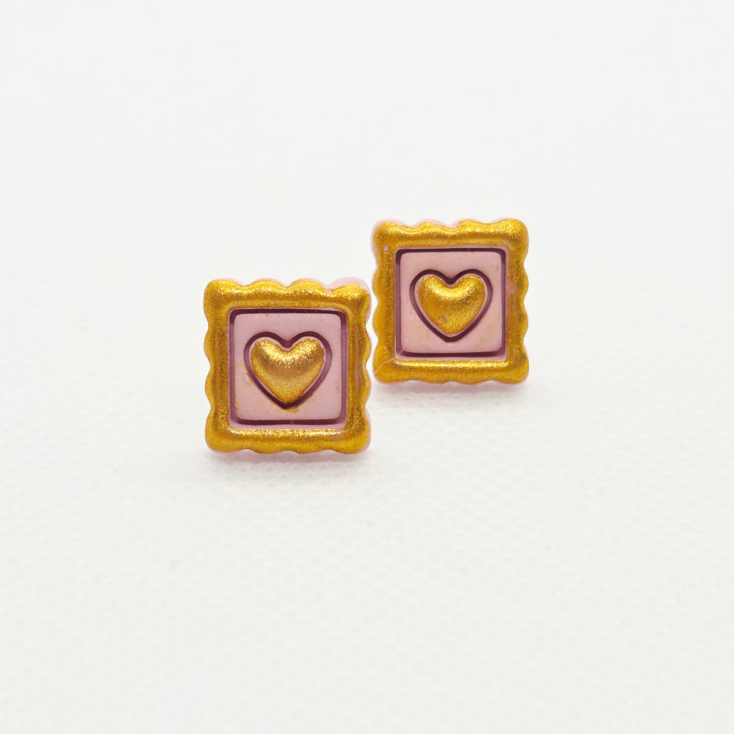 Heart Stamp Studs