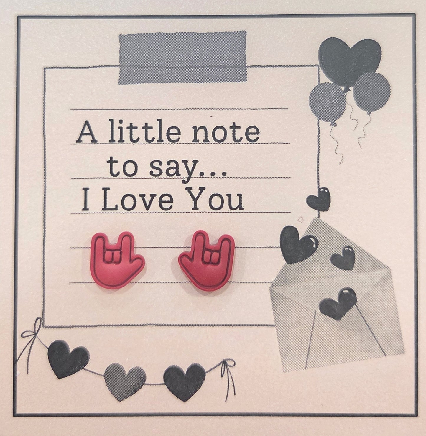 Valentine's Stud Note Cards -        Please see description